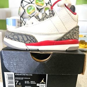 Toddler Jordan 3 Retro Curry Cardinal Red